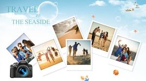 Schemi tipografici multipli squisiti e pratici di viaggio modello di album ppt