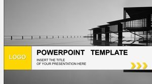 黃灰色簡約幾何風格商務工作總結報告通用ppt模板