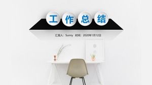 Modèle ppt de rapport de travail micro stéréo gris élégant