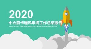 Mică rachetă principală imagine de desene animate stil european și american afacere de afaceri la sfârșitul anului rezumat raport șablon ppt
