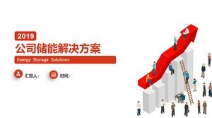 Prosty szablon ppt prezentacja firmy magazynowanie energii czerwonej energii atmosferycznej