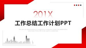 Kırmızı iş özeti planı ppt şablonu gibi basit geometrik tarzı