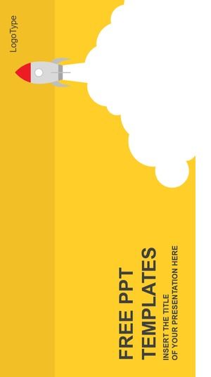 Kleine Raketenkarikaturart-Geschäftsbericht-Universal-ppt-Schablone mit selbst gefülltem Bild