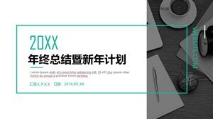 简约线框商业图片创意作品总结计划ppt模板