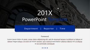 Europäische und amerikanische einfache atmosphärische dunkelblaue Arbeitsbericht-ppt-Schablone des Windes