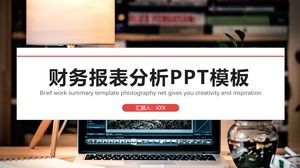 Modello ppt piano rosso nero semplice di analisi finanziaria del rapporto