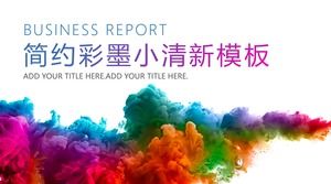 Art color ink main picture simple small fresh business report ppt template