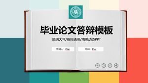 Libro abierto portada creativa plantilla de ppt de defensa de tesis plana colorida