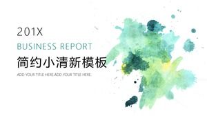 墨点水彩污点艺术迷小清新作品报告ppt模板