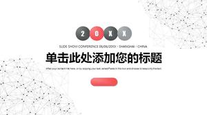 Universal Business PPT-Vorlage mit einfachen roten grauen Punkt Linie Partikeldesign