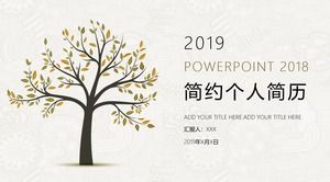 Crecimiento de plantilla ppt de currículum personal simple y elegante en árbol