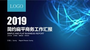 Linii dezordonate acoperire creativă simplă atmosferă albastră plat de afaceri model de raport de ppt