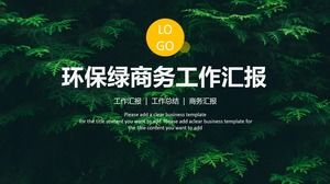 Ppt-Schablone des Umweltschutzgrüns flache kleine neue Geschäftsarbeitsbericht