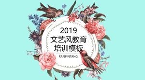 Plantă flori și păsări ilustrare stil literar educație și formare șablon ppt