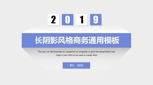 Modello ppt del rapporto sommario del lavoro di affari minimalista stile lungo dell'ombra