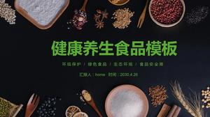 Healthy diet PPT template for grains background