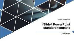 Dessin géométrique créatif classique bleu gris plat vent rapport d'affaires résumé modèle ppt