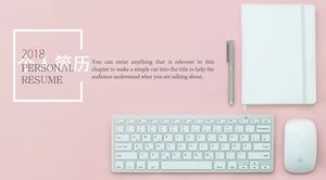 Einfache persönliche Zusammenfassung ppt Schablone des rosa kleinen frischen Mädchens