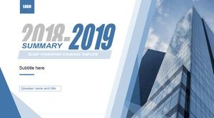 Gráficos geométricos estilo comercial plano resumen de fin de año plan de año nuevo plantilla ppt