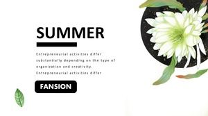 Modello ppt minimalista atmosferico rivista letteratura arte fiore pianta ppt