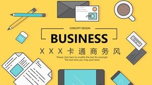 Яркий оранжевый мультяшный стиль бизнес-фан работы сводный отчет шаблон ppt