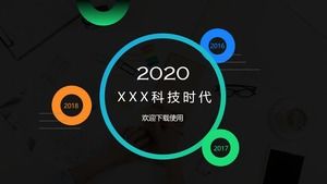 Koło kreatywnych okładka jasny kolor wykres liniowy technologia wiatr praca podsumowanie szablon ppt