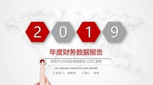 Plantilla de ppt de informos de datos anuales financieros de fondo de map of mundial gris claro