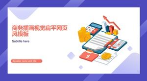 Plantilla de ppt de informe de resumen de trabajo de fin de año financiero de estilo de negocios de vitalidad azul brillante