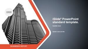 幾何学的な線画の雰囲気ビジネススタイル作業概要レポートpptテンプレート