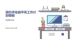 Modèle de ppt de plan de travail de vent plat dessiné à la main
