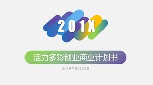 Retângulo arredondado colorido vibrante vento criativo minimalista atmosfera empreendedorismo plano de negócios modelo de ppt