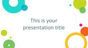 Canlı renkli daire kabarcıklar Avrupa ve Amerikan fan çalışma özeti raporu ppt şablonu