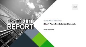 기하 도형 창의 녹색 회색 작은 청신하다 업무 요약 보고서 ppt 템플릿