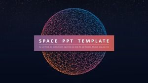 立体点线酷星球封面星空背景点线创意大气时尚ppt模板