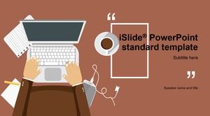 Locul de muncă personaj operație desen animat imagine principală acoperă atmosferă minimalistă șablon maro business ppt