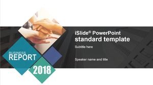 Gráficos geométricos requintados desenhos animados com gráficos relatório de trabalho de negócios ppt