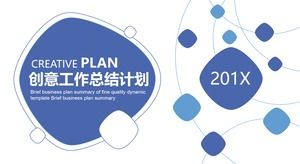 เส้นรูปทรงเรขาคณิตที่ผิดปกติธุรกิจสร้างสรรค์รายงานสรุปงานสีน้ำเงินแบบ ppt