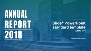 Modèle de ppt de rapport de travail d'affaires d'atmosphère de vent frais plat bleu vert