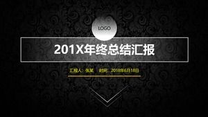 Hitam keren busana renda sederhana ringkasan kerja atmosfer laporan ppt template