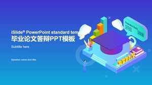 Doctor hat estéreo información icono dibujos animados estilo tesis defensa general ppt plantilla