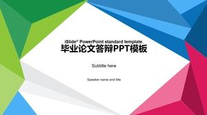 Cor vibrante triângulo tridimensional calouro criativo graduação tese defesa ppt template