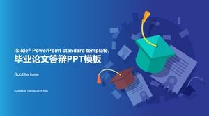 Gradiente azul fundo chapéu médico folha de respostas estilo cartoon papel defesa ppt modelo