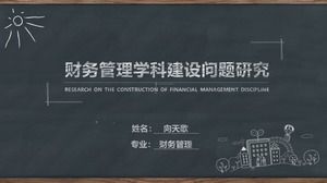 Tahta arka plan tebeşir kelime tarzı mezuniyet tezi cevap ppt şablonu