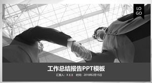 Plantilla de ppt de informe de resumen de trabajo de estilo de negocio hermoso y práctico rojo gris negro