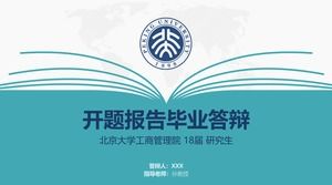 Opened book design element creative Peking University thesis defense general ppt template