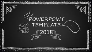 Blackboard background chalk hand drawn font graphic creative thesis ppt template