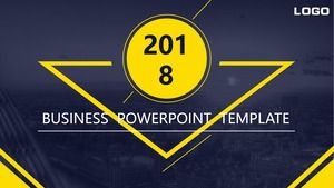 Геометрический графический креативный серый желтый плоский бизнес отчет о работе шаблон ppt