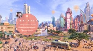 Szablon ppt filmu animowanego „Crazy Animal City”
