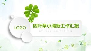 Trébol verde pequeño trabajo fresco plantilla ppt