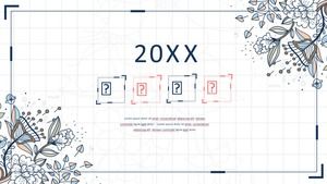 Karikatur Pflanzenillustration kleine frische Mode exquisite akademische Verteidigung Bildung akademischen Bericht Ausbildung allgemeine ppt Vorlage